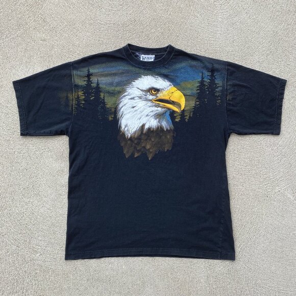 Vintage 90s Bald Eagle Nature T-Shirt - Picture 1 of 3
